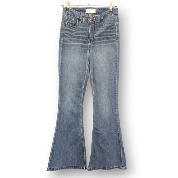 BKE Parker Universal Fit High-Rise Super Flare Jeans 24 Denim Jean Hi-Ri… - Picture 1 of 16
